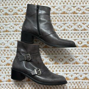 Pertini Italian Leather Booties - gray sz 39